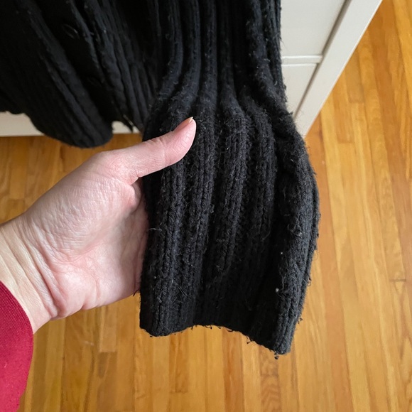 Sonoma life + style black knitted jacket, size L cozy fall winter minimalist - Picture 4 of 6